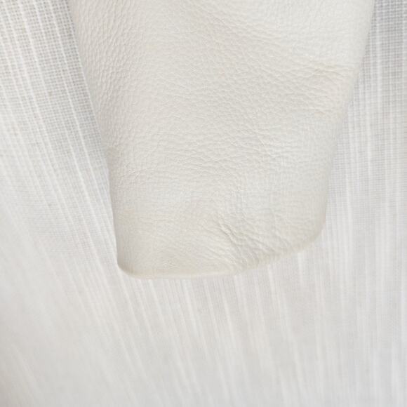 Ganni Black/White Heavy Leather Biker Full Zip Jacket, size EU40/US8-10 - Picture 10 of 11